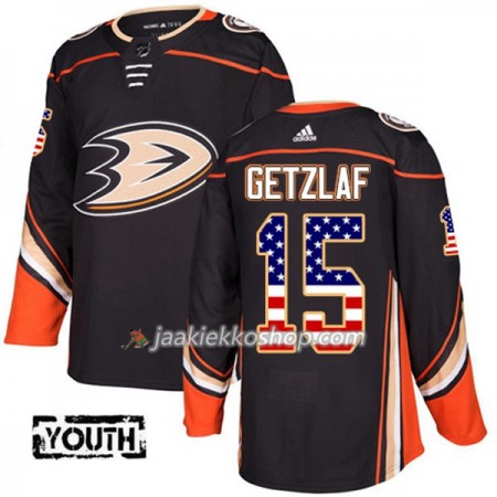 Lapsille NHL Anaheim Ducks Pelipaita Ryan Getzlaf 15 Adidas 2017-2018 Musta USA Flag Fashion Authentic